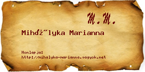 Mihályka Marianna névjegykártya